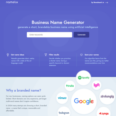 NameLix - Free Business Name Generator