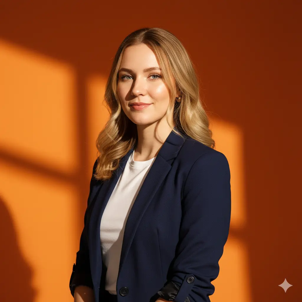 Orange Professional LinkedIn Headshot - Business Casual