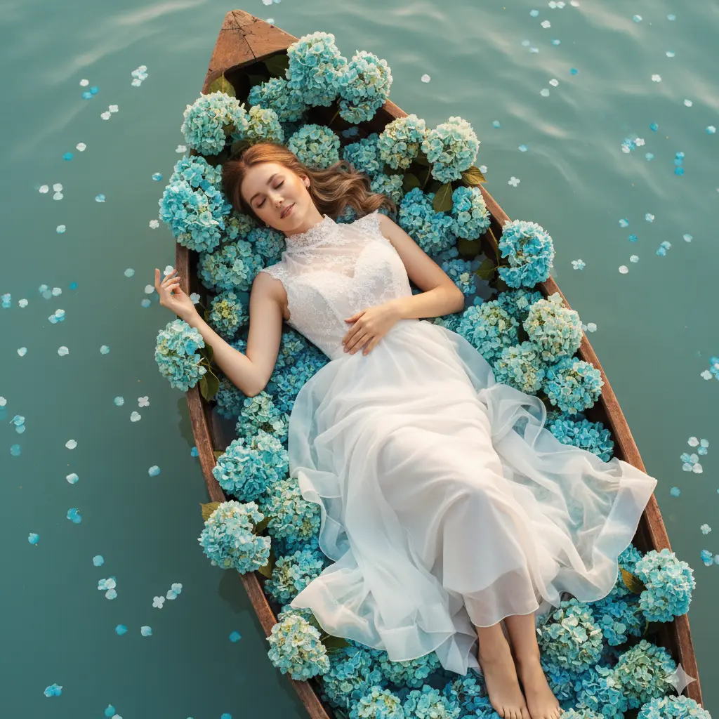 AI Image of Woman in Boat - Hyper-Realistic Portrait
